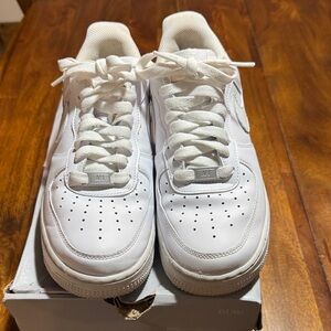 Nike Air Force 1 White Leather Shoes